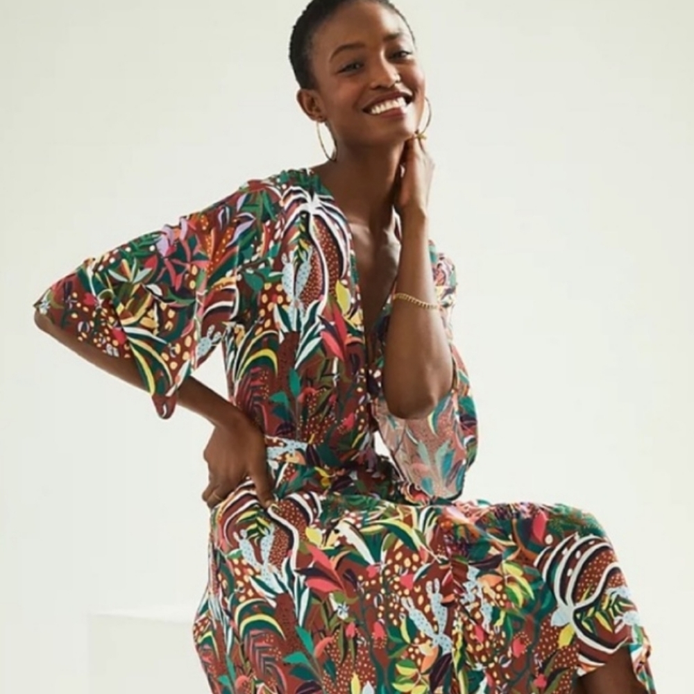Farm Rio Fiesta Wrap Dress, Medium, EUC